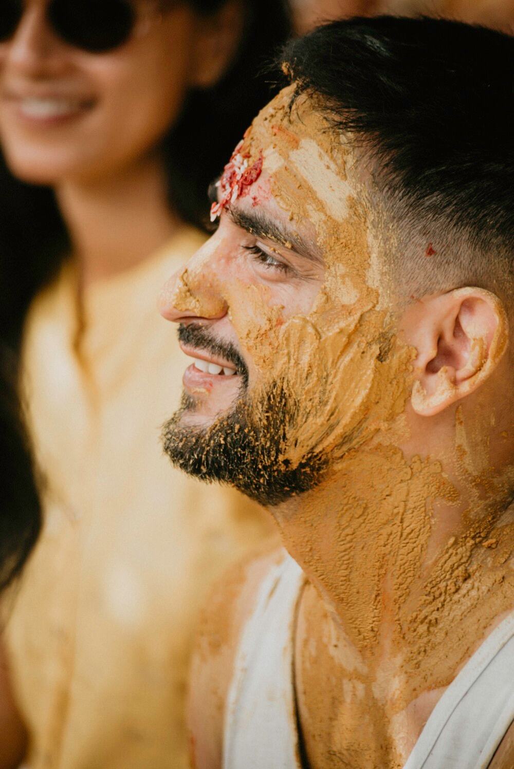 Retrato durante una ceremonia Haldi